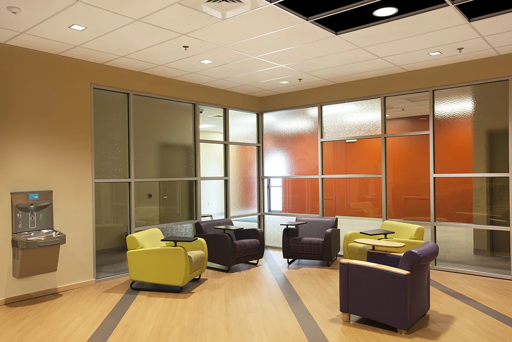 Frank Dittenhafer says Ryan Shank, who’s now an Associate at the firm, is a perfect example of someone who’s taken advantage of these learning opportunities to further his career. Seen above is the Student Center at HACC-York, which began transforming from an empty 3,000-square-foot space to a unique, modern gathering space. Shank was part of the project.