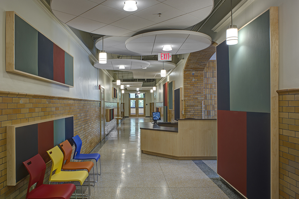 Pictured is a view of the interior of Sarah’s Hope family shelter, which originally was an old school building built in the 1930s.