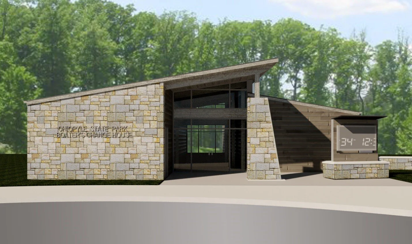 Ohiopyle Boater's Change House Exterior Rendering