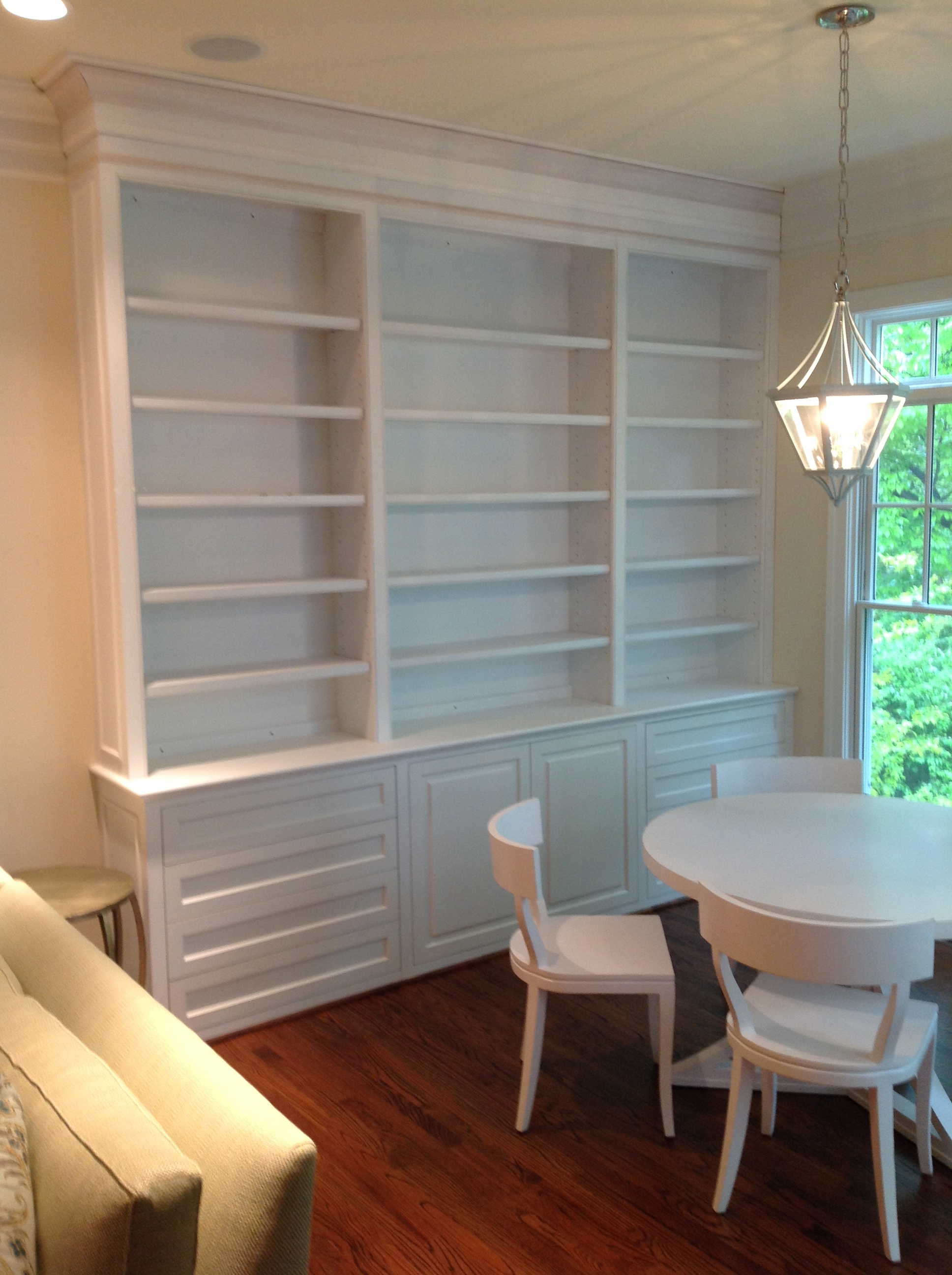 Buffett and bookcases in McLean, VA.
