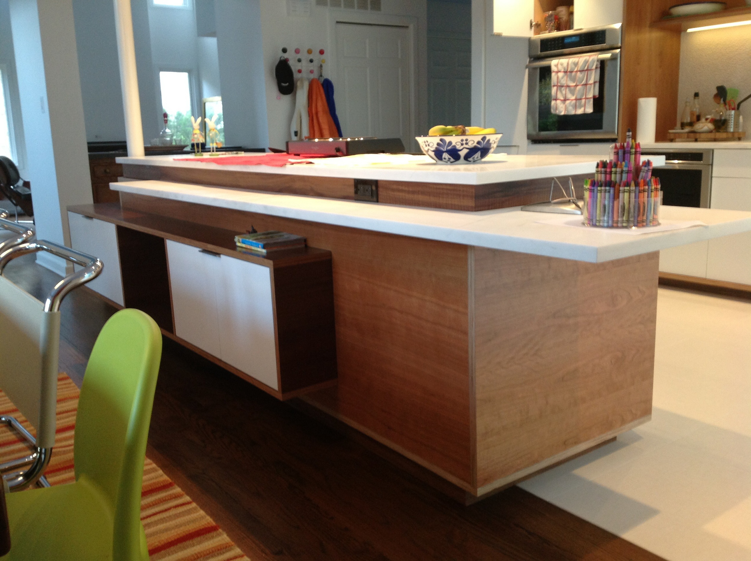 Cherry, walnut and white lacquer.