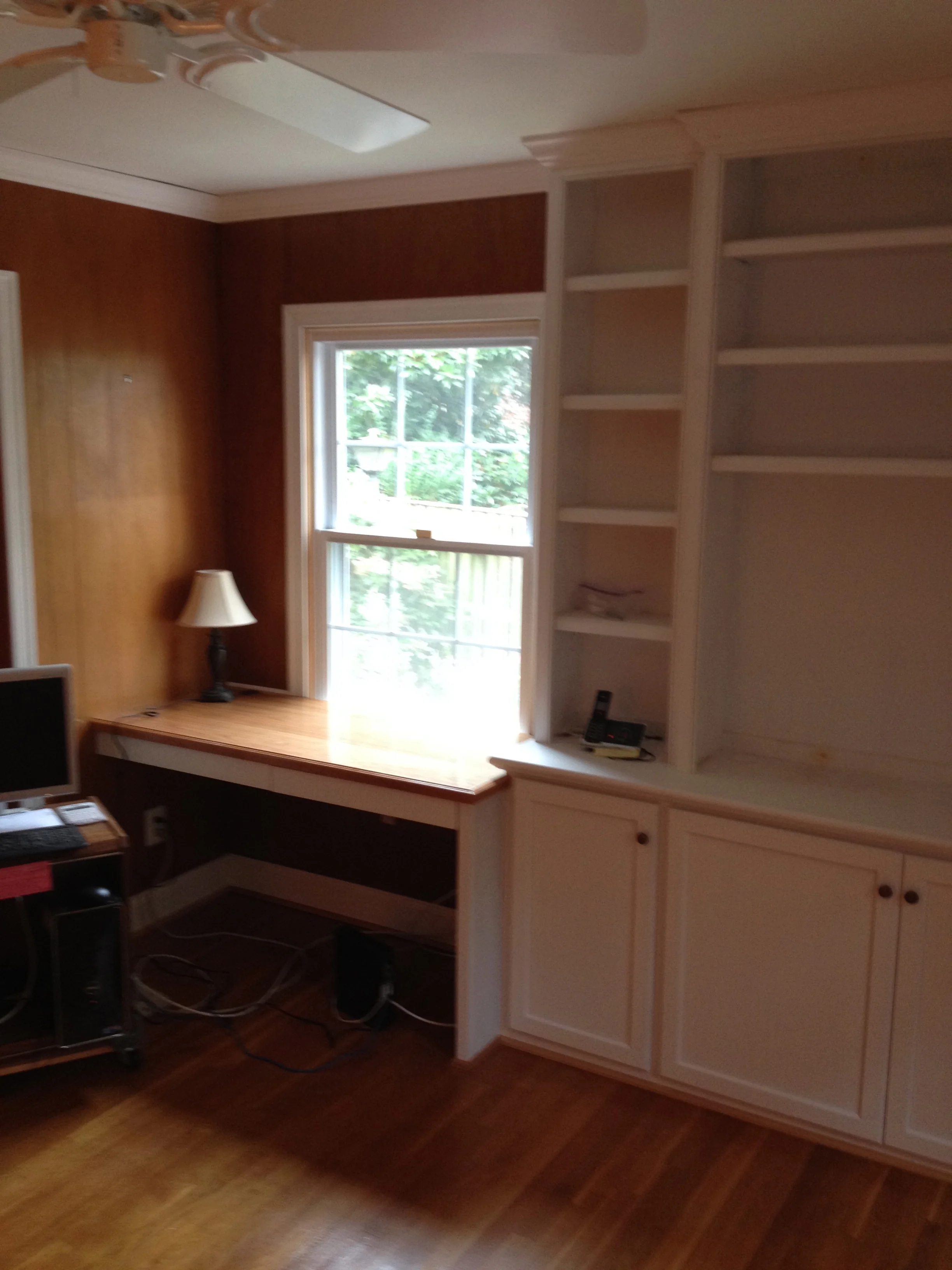 Mixed use room. Home office and library.