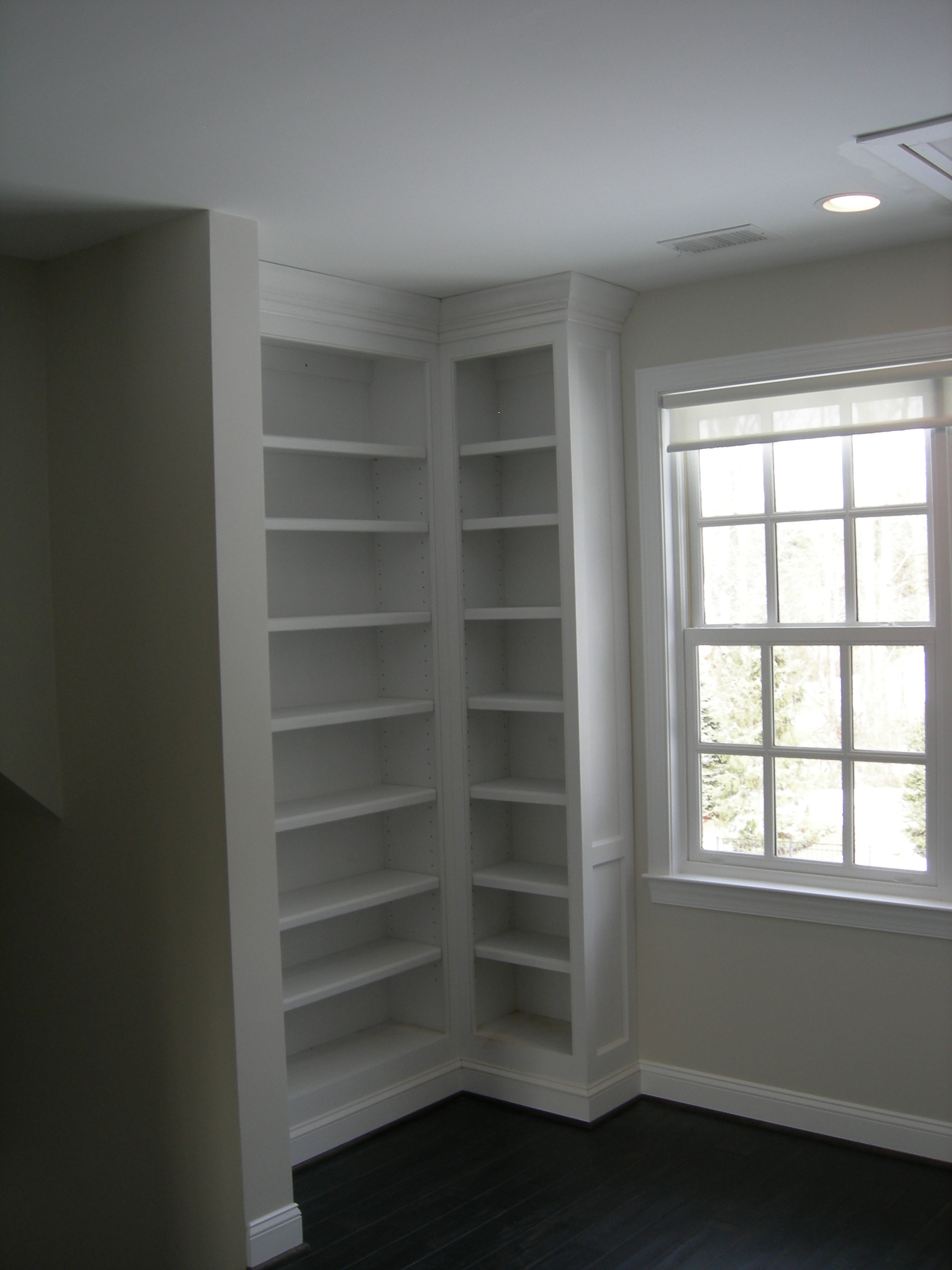 Bookcases in Potomac study. Same thing was is on the other side of window.