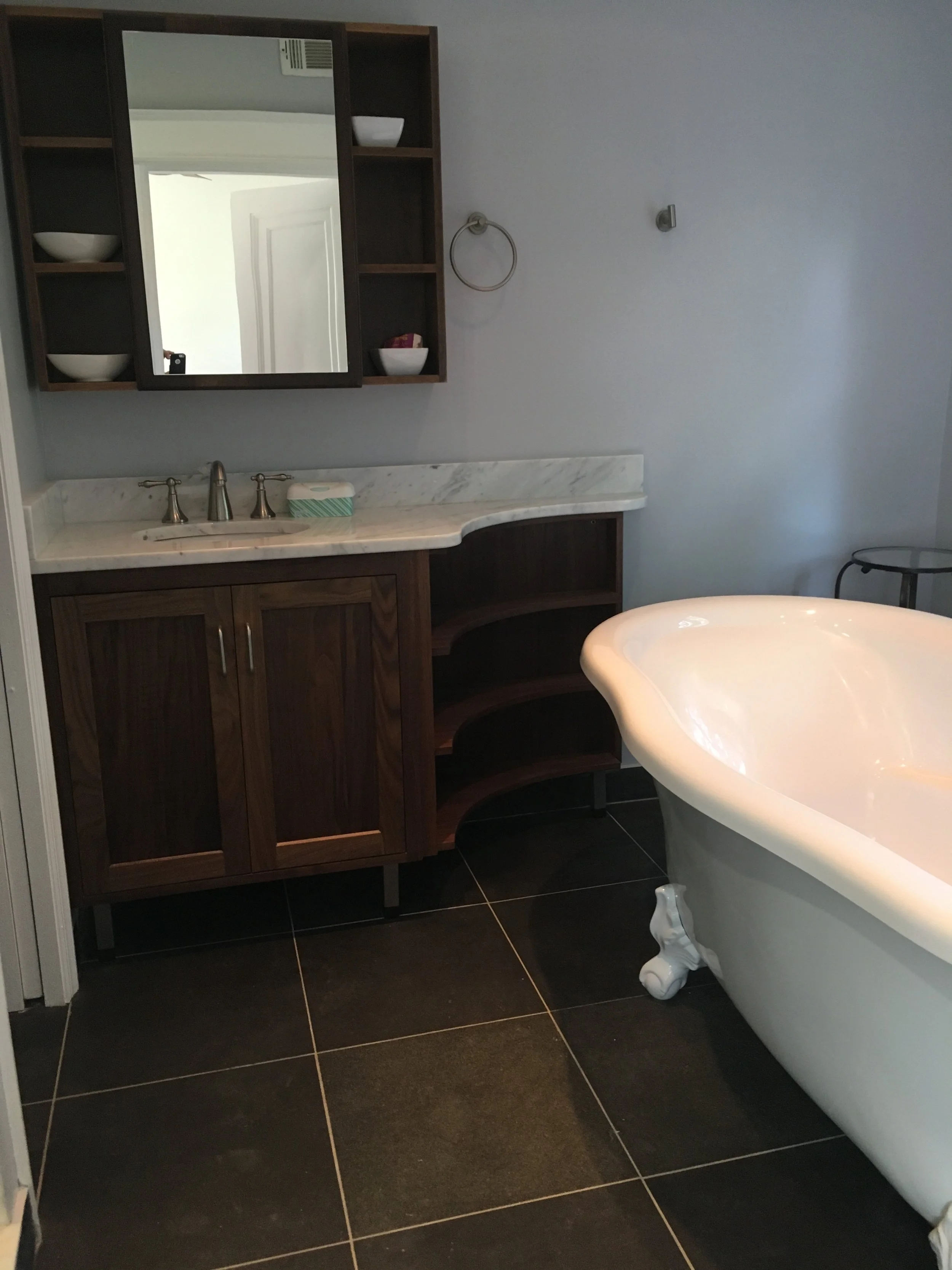 Curved Walnut Cabinet