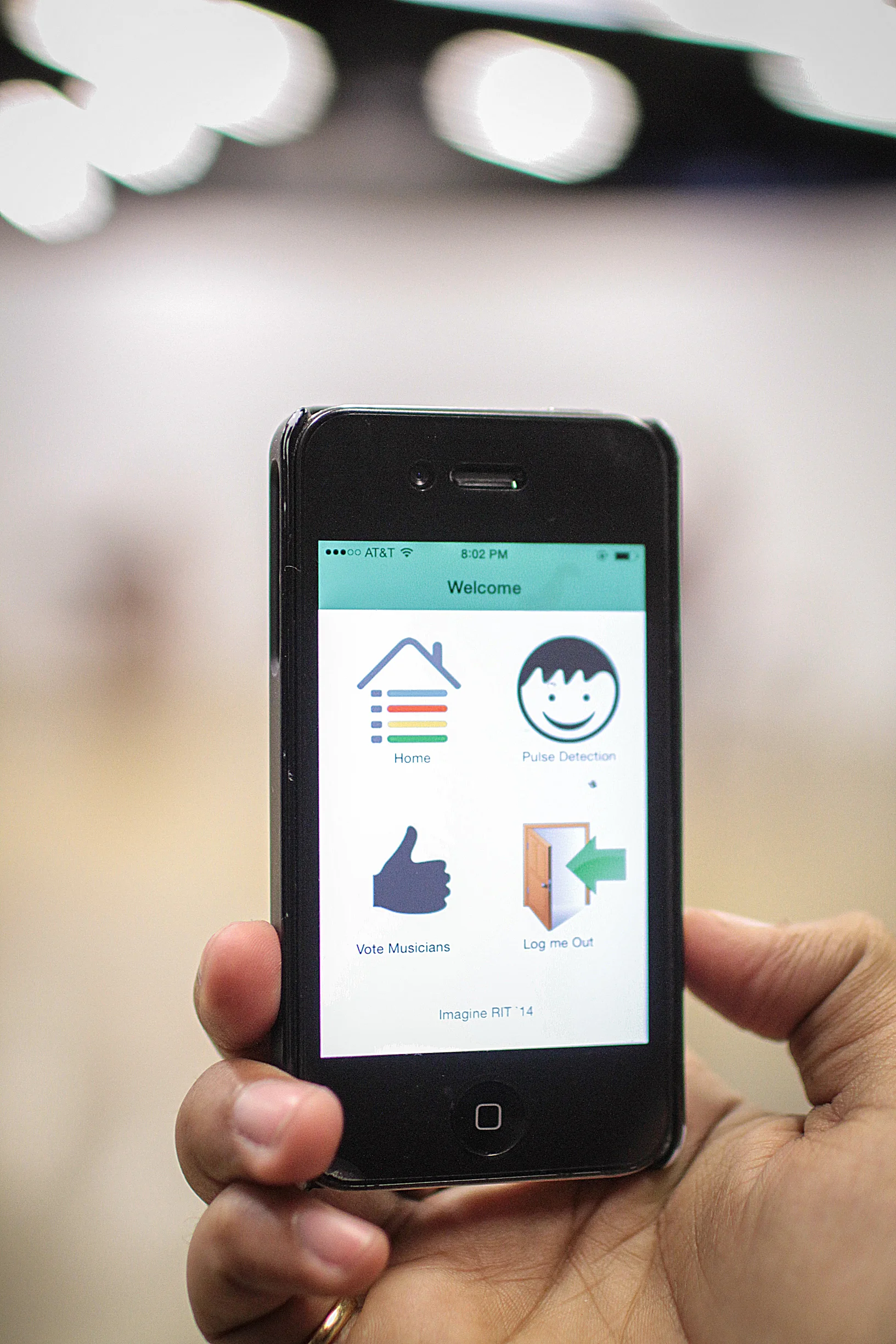 01X mobile app at the technical testing stage demonstrated at Imagine RIT 2014 before graphic design. 
