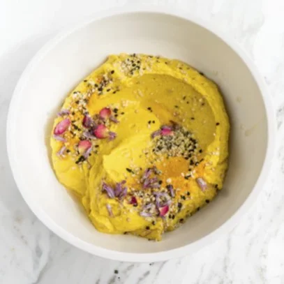 The Golden Beet Hummus recipe from Heidi Swanson can easily be made 8SAFE.