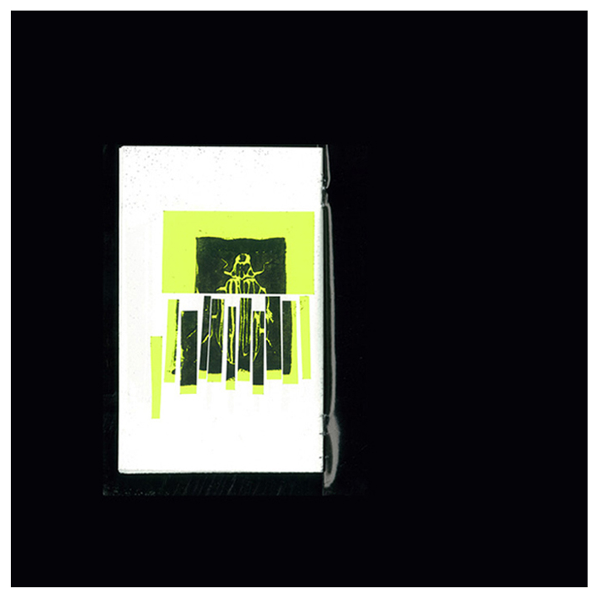  papier stickers fluo & linogravure sur papier glacé