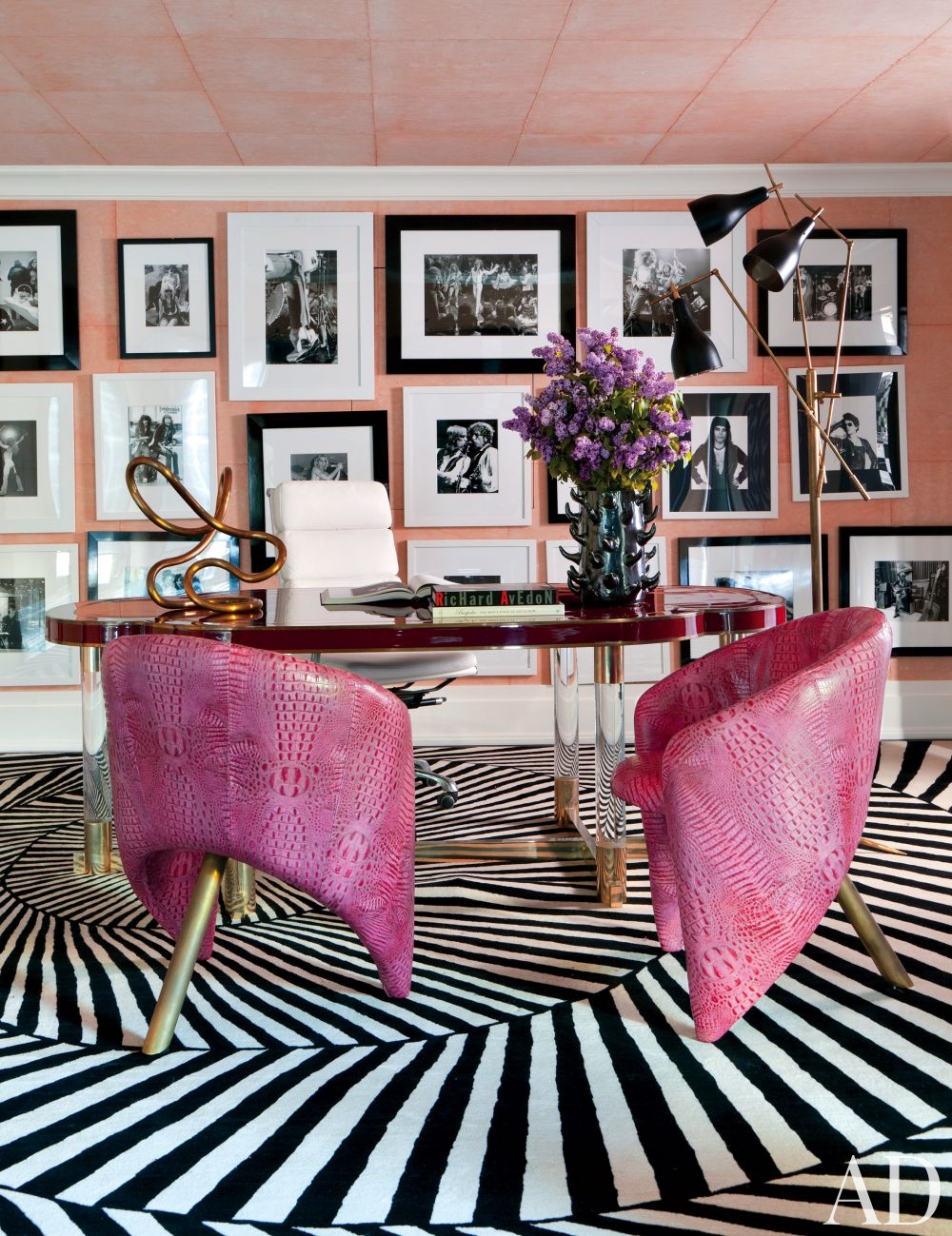 An edgy modern Office / Library by Wearstler in Bel Air, California } photo via Architectural Digest