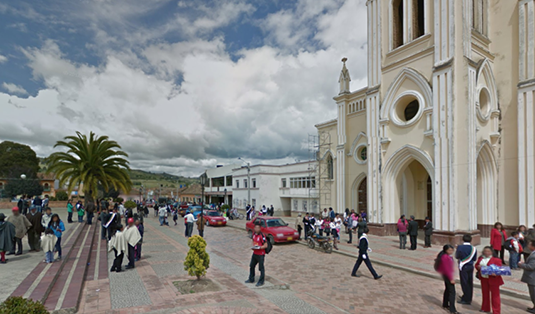 Combita's main square, which you can see yourself through the magic of Google Streetview here