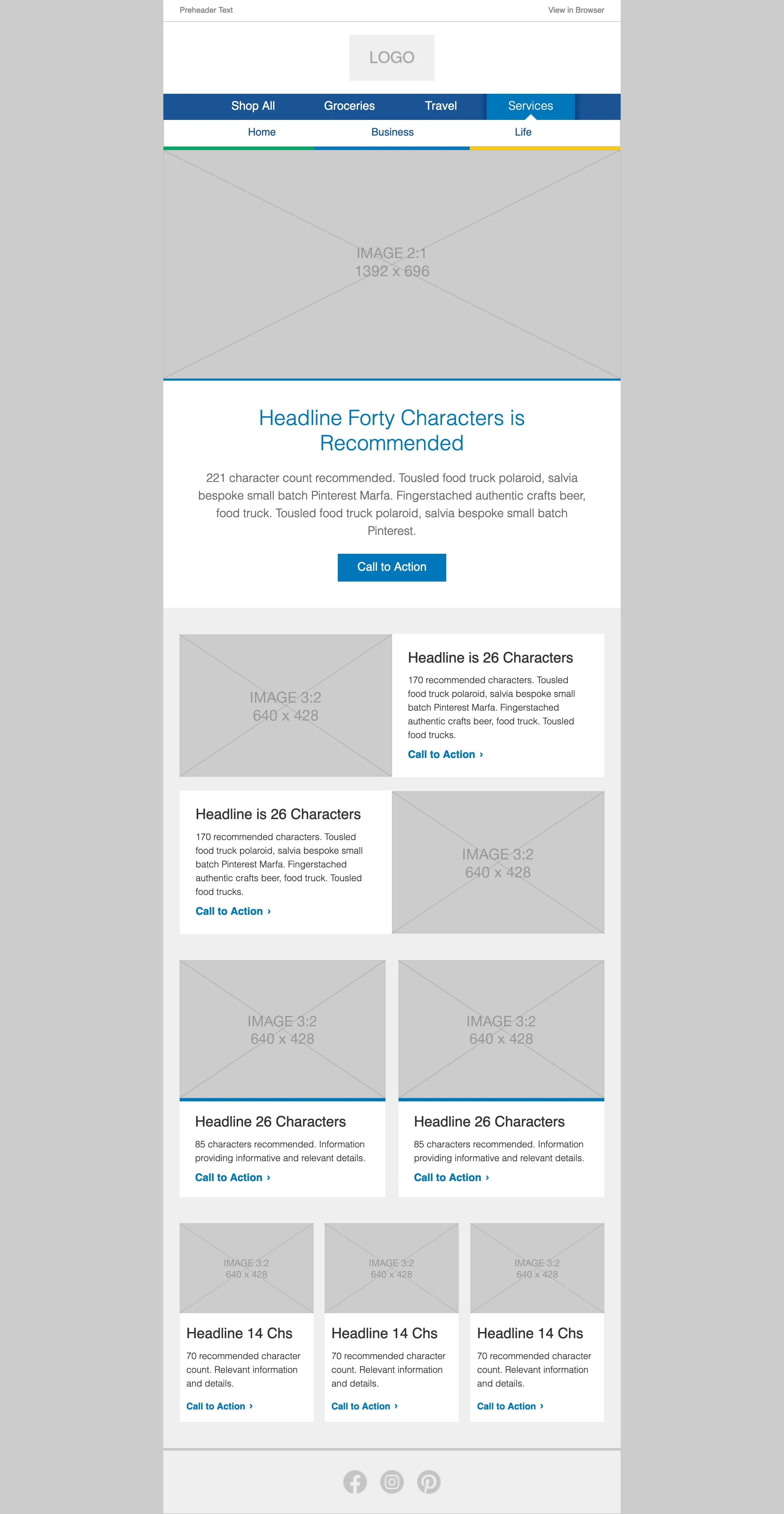 Responsive Master email template for Costco Services