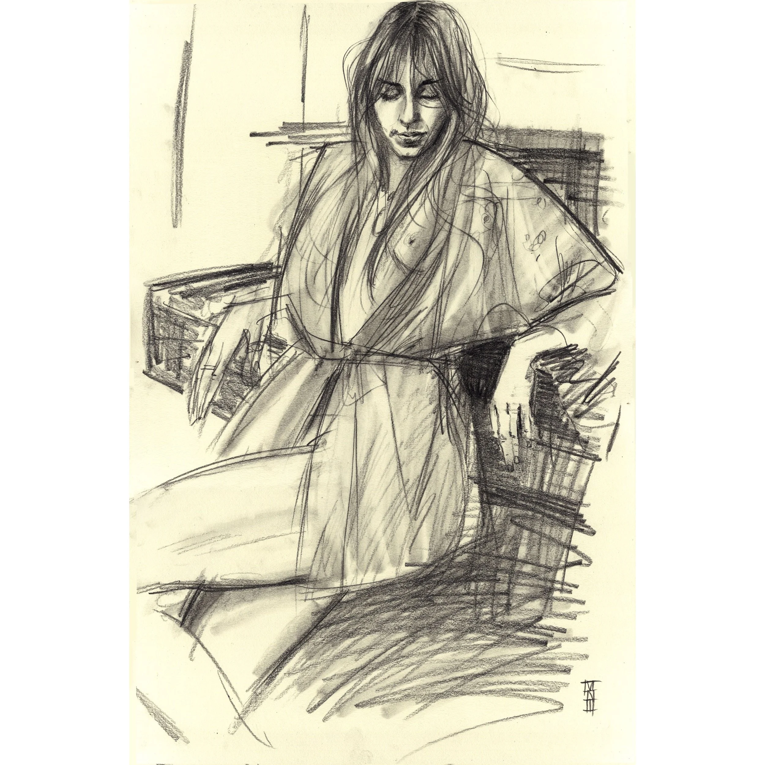 SILK ROBE, 12x18
