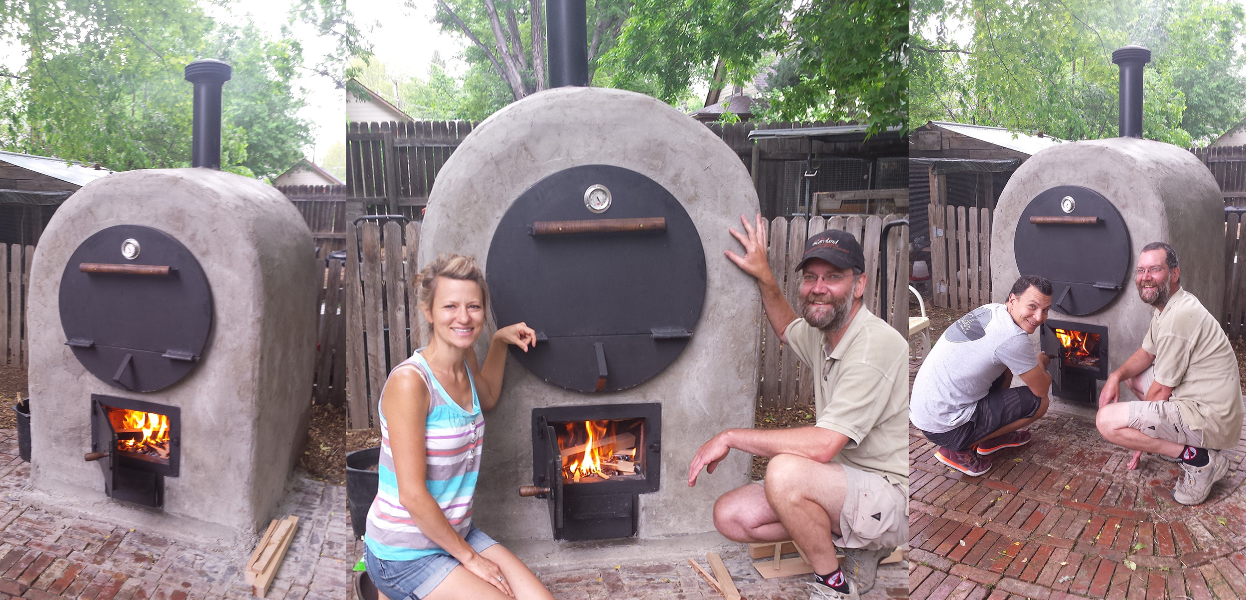 Finished oven. This was our very first fire to cure the brick. BEYOND excited! The entire process took 1 month and 10 days to complete.