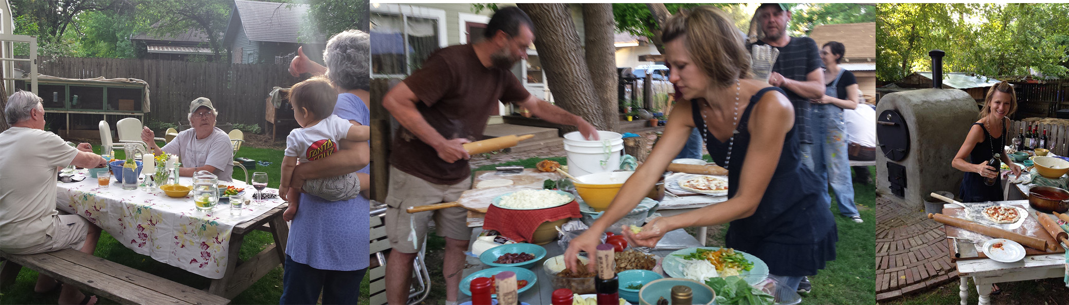 Some shots of our very first pizza party and oven test-run: It was a blast!