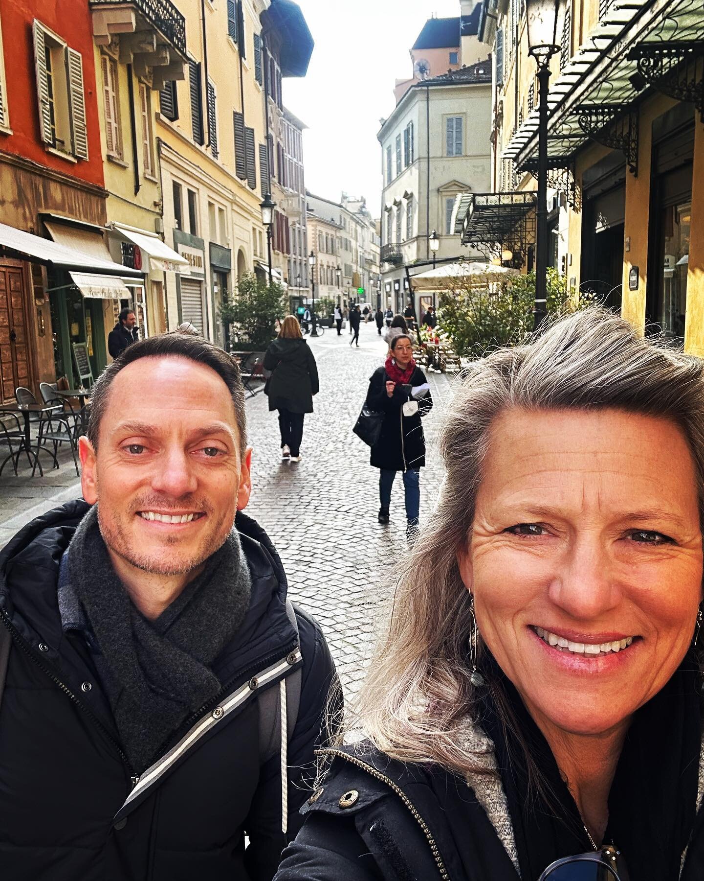 We left Bologna for Parma today. My eyes saw so much beauty it made my heart hurt. Although it is winter, the colors and textures of the architecture, the landscape &hellip; everything in Italy it seems, is art. We were greeted by my friends Mauro an