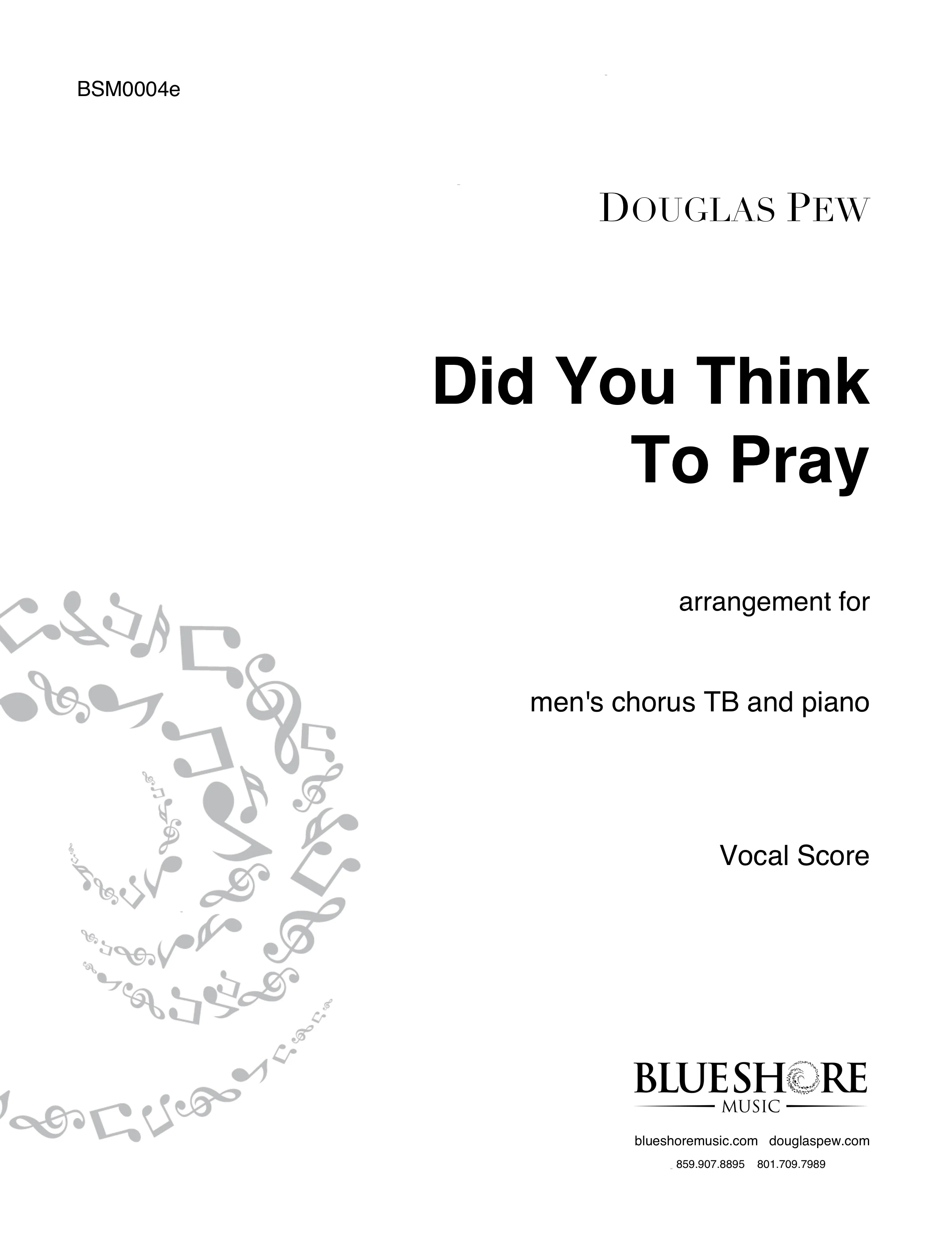 Did You Think To Pray, TB and Piano (1 Copy)