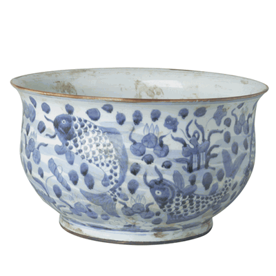Blue & White Hand-painted Bowl