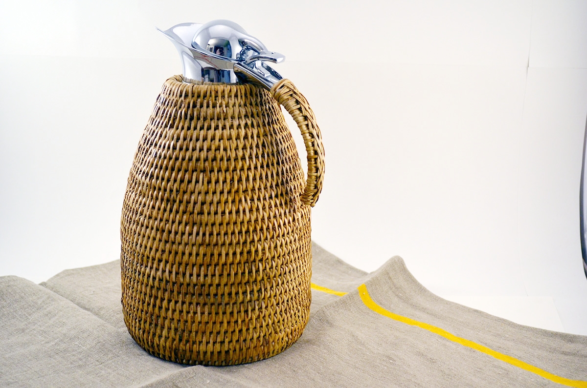 rattan wrapped thermos