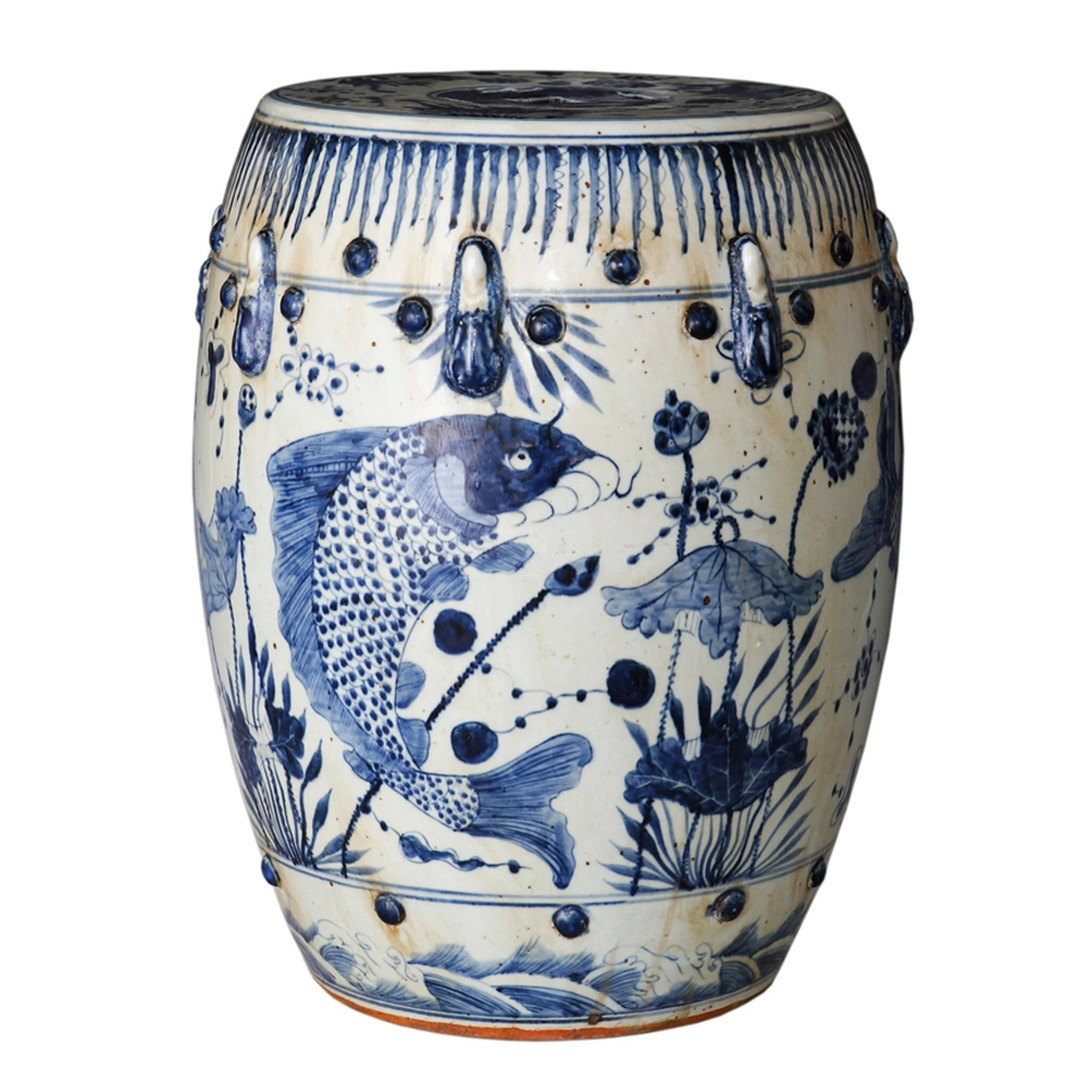 Rooms Gardens Blue White Classic Garden Stool