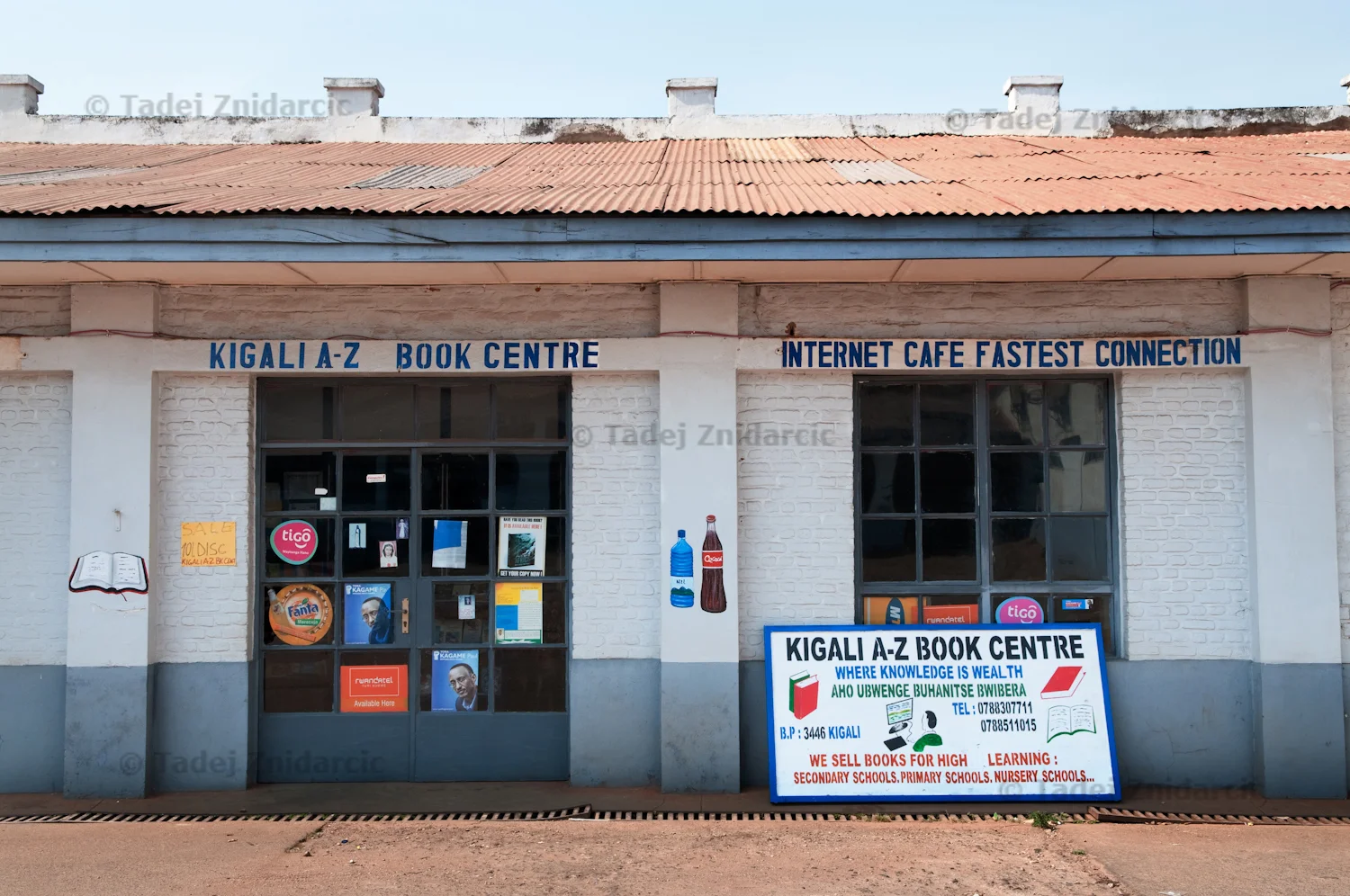 Internet cafe and bookstore in Kigali, Rwanda.