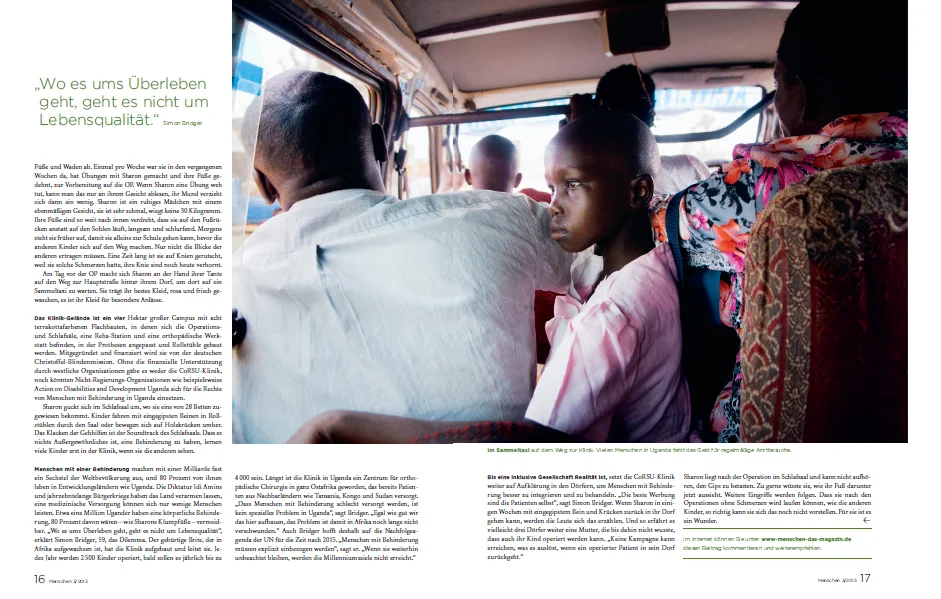 Children born with club feet are treated at CoRSU hospital in Uganda. In Menschen , Germany. (story by Nicola Meier)