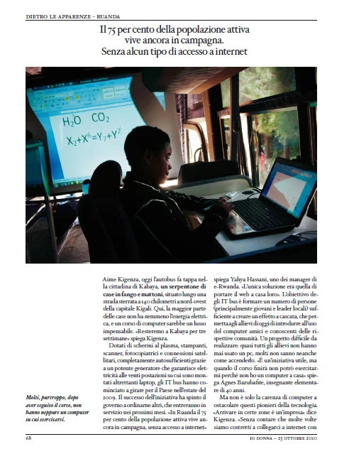 ICT bus in Rwanda. In Io Donna , Italy.