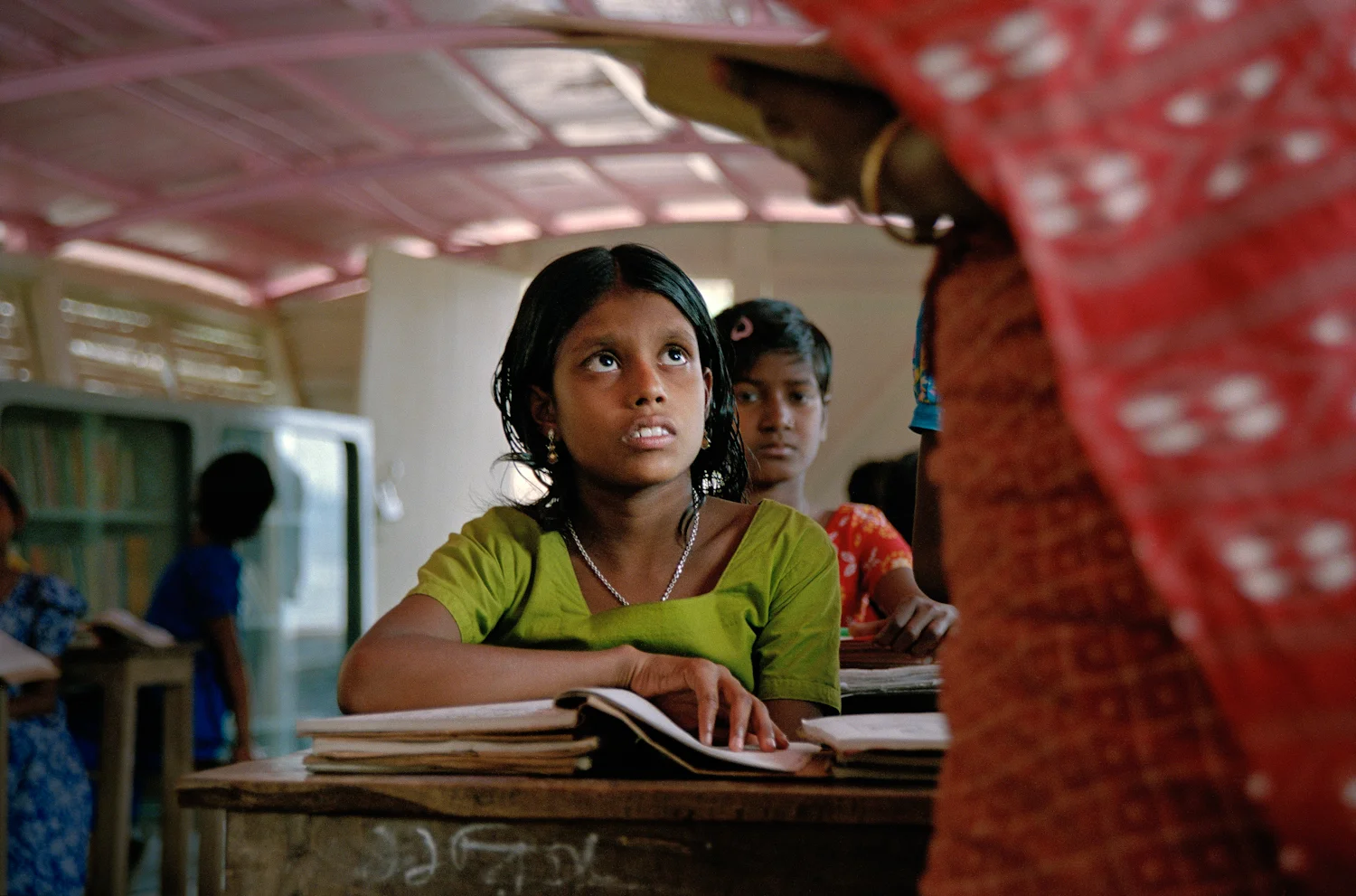 Ratna Khatun on the boat school on the river Atrai, Bangladesh (for The Global Fund for Children).