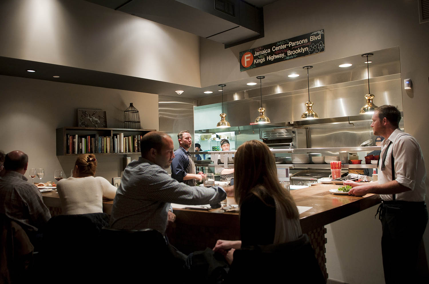 Dinning area by the kitchen in Swallow restaurant.