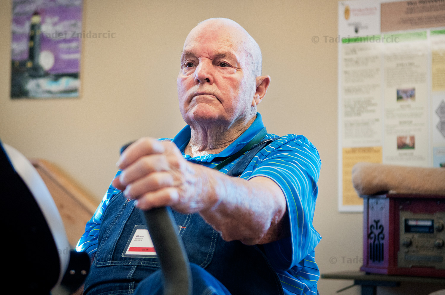Walter visits the Center twice a week to exercise, socialise and get medical check-ups. If it was not for these visits, he'd spend most of the time at home watching TV.