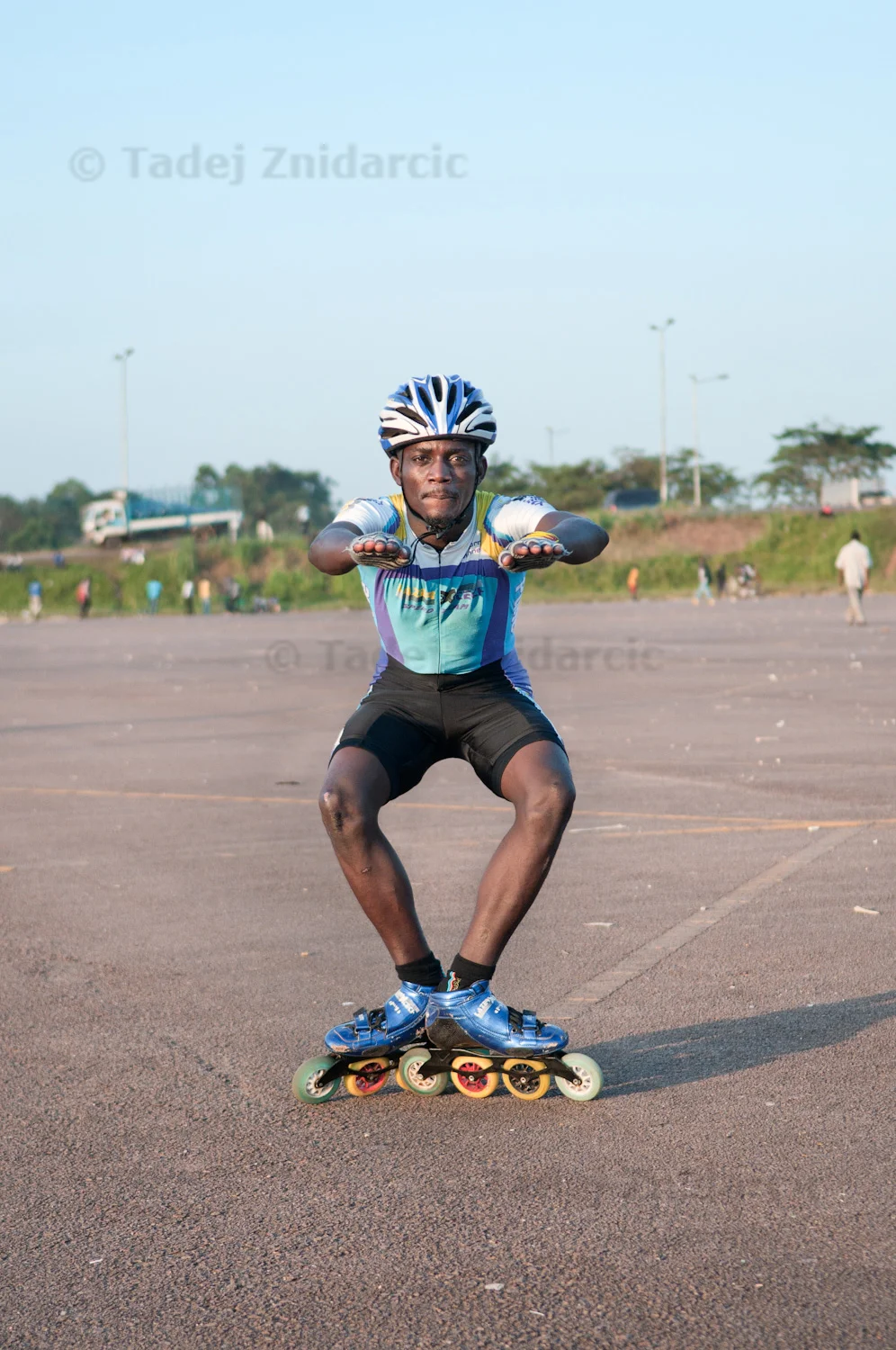 Inline speed skater Kisitu Joseph at National Stadium in Kampala, Uganda (from Passion for Speed).