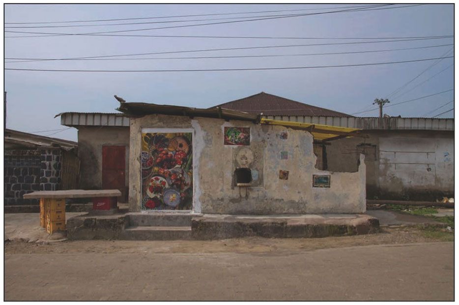 DLA MIXER, FRONT WALL Permanent Public Display in Douala as part of SUD Festival. Curated by Doual’art. Copyright Malala Andrialavidrazana 2013. 