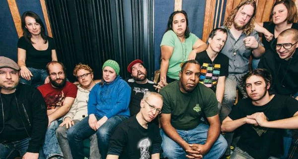 Joe Simpson (fourth from the right) and Monica Barroga (seventh from the right) and their band Eldridge Gravy & The Court Supreme is headlining the Tribes benefit show at Nectar Lounge on June 6.