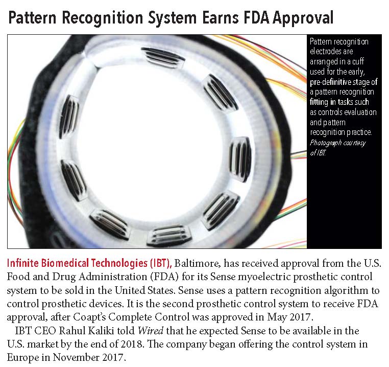  IBT in O&amp;P Edge announces approval from the FDA for the Sense system. 