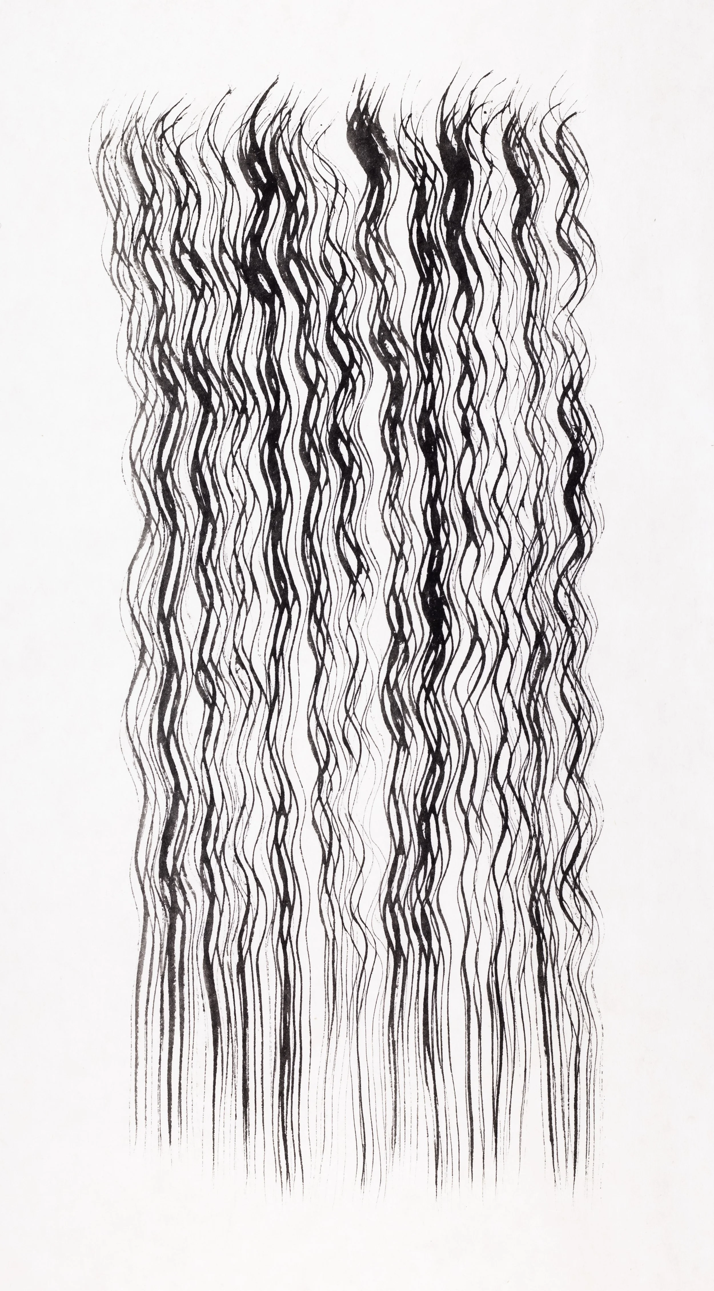  Fall / 2025 / sumi on  kozo paper with badger brush / 34 × 19 