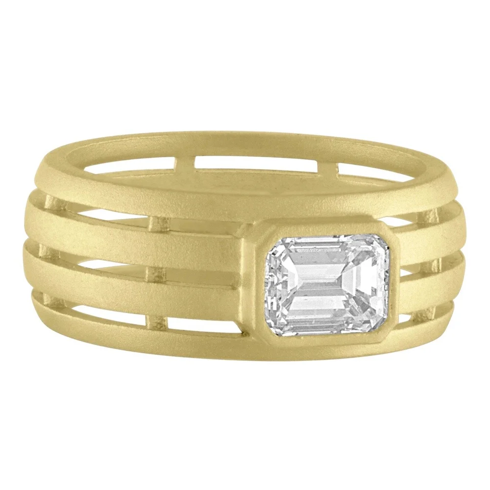 Emerald Cut Fence Ring Tate