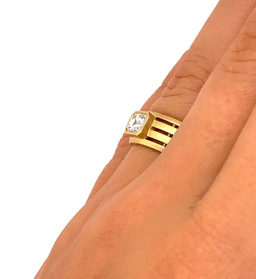 Emerald Cut Fence Ring Tate