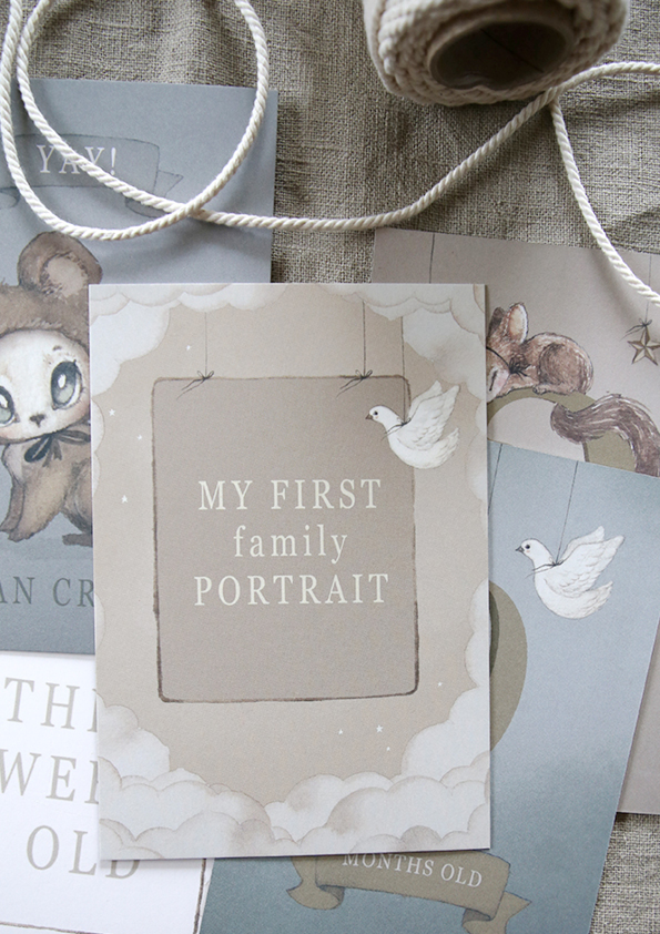  Capture all the special moments of your little one’s in their first year. This set of  Mrs Mighetto Baby's First Year Cards  include 24 cards ranging from 'Hello World’ to ‘Today I smiled for the first time' and 'Three weeks old'. A gorgeous gift for new parents.  Released in our retailers stores May 10th.  