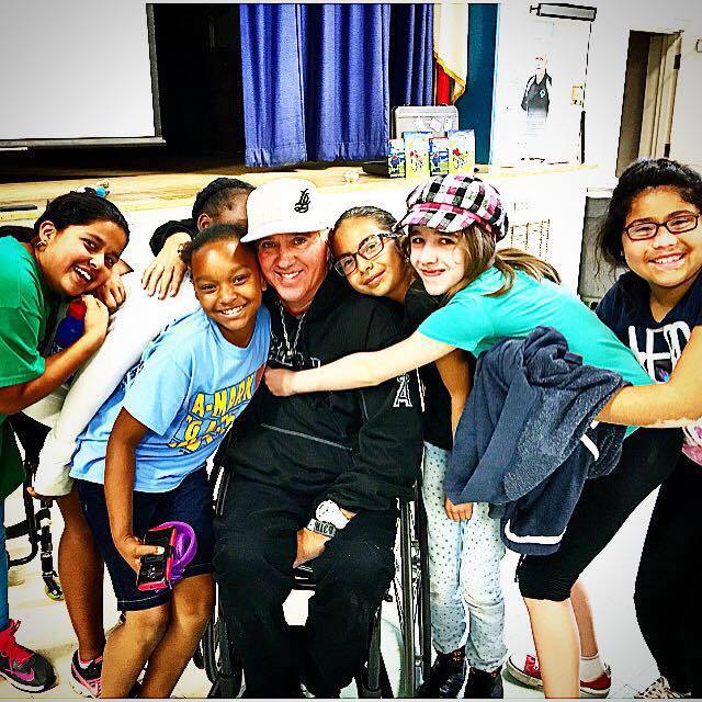  Students showing me love after presenting multiple assemblies on their campus