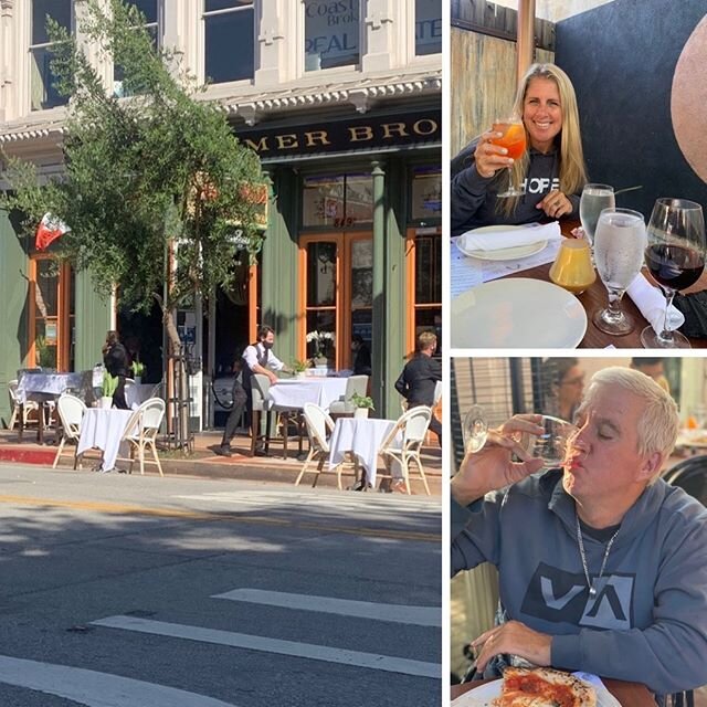 Shopping and da bomb pizza in slo (flour house), Outside back patio✔️~ #birthdaychecklist #slo #wineamd pizza