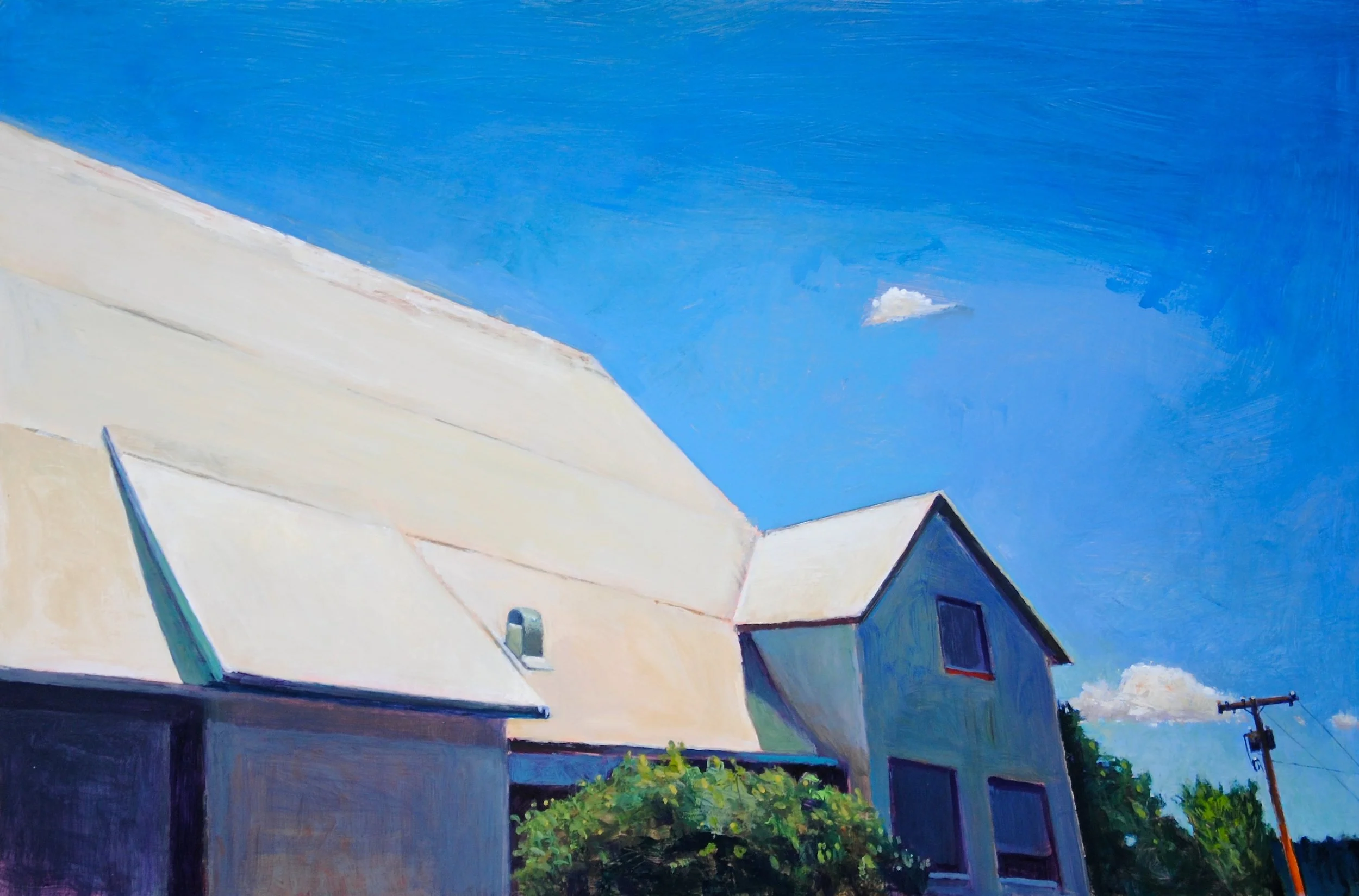Barn ,White Roof  21 x 27