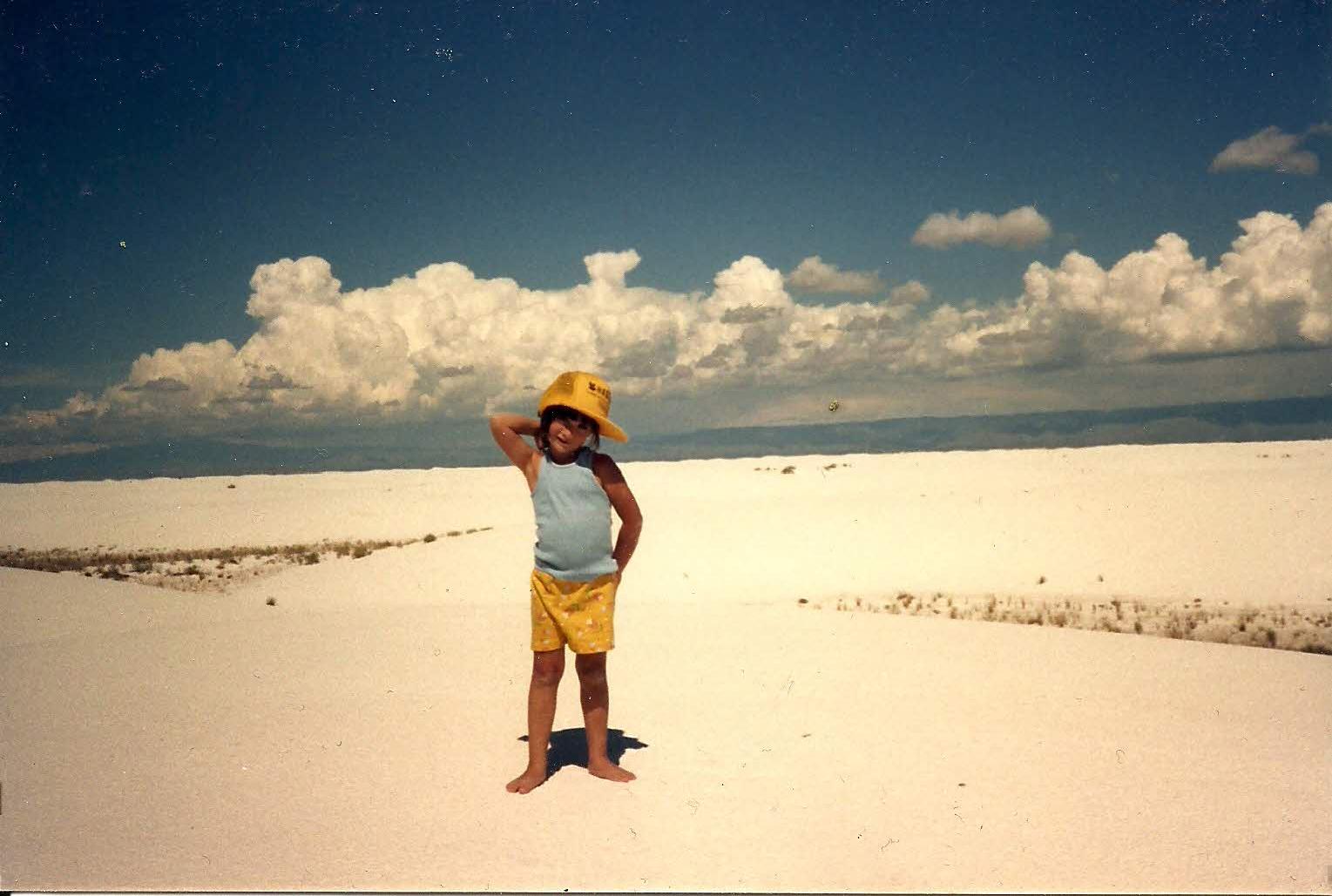 Yep! It's 6 year old me at White Sands Desert, NM.