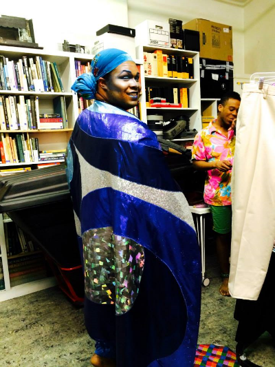Agwe backstage in finished cape
