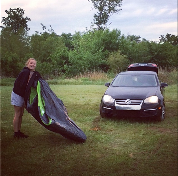 The tent struggle in a soccer field