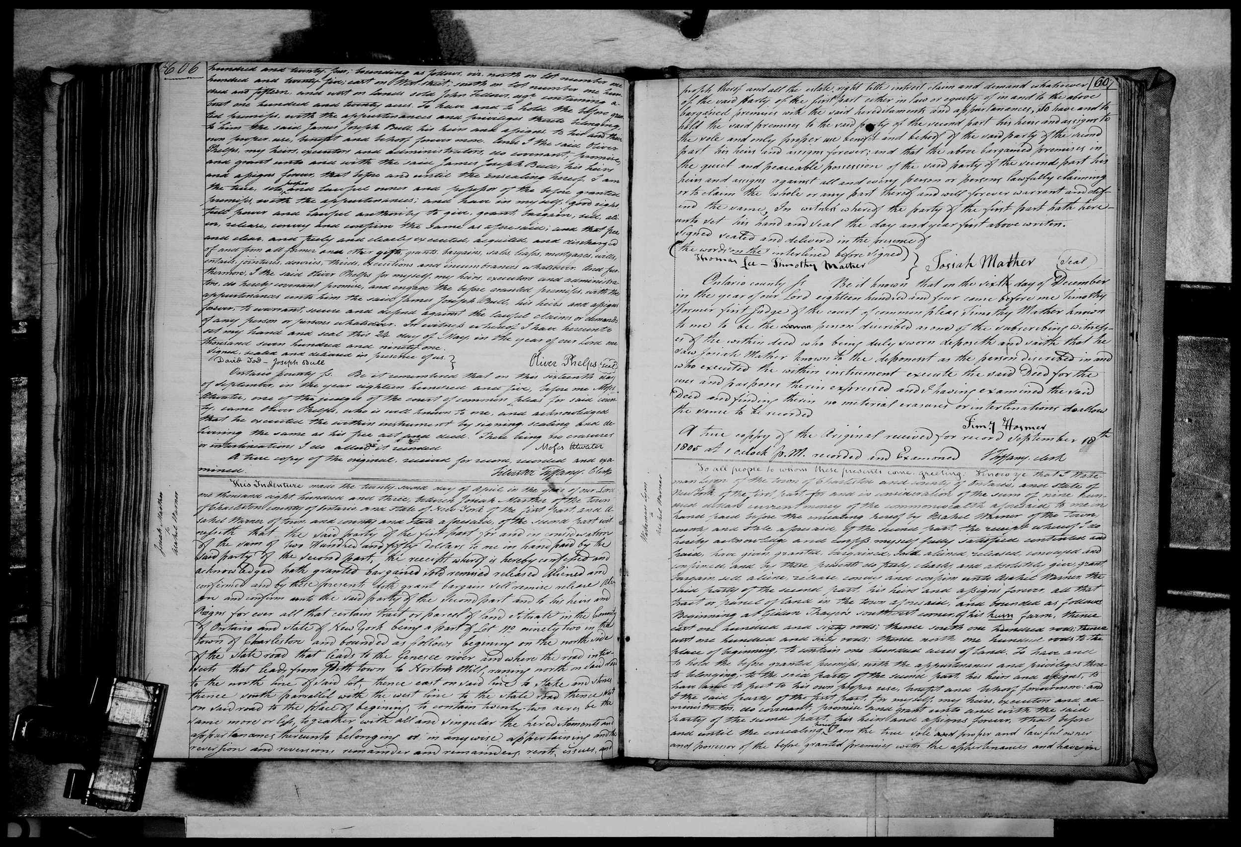 Land deed, Charleston, Ontario, New York, 1803