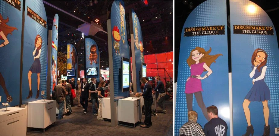 Two character designs showcased on at the Warner Bros. station during the 2009 E3 Convention (LA Convention Center)