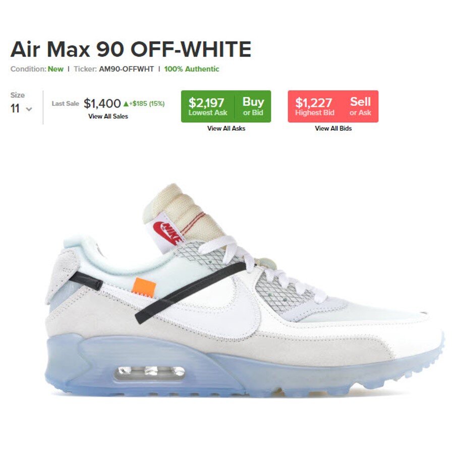 off white air max 90 retail price