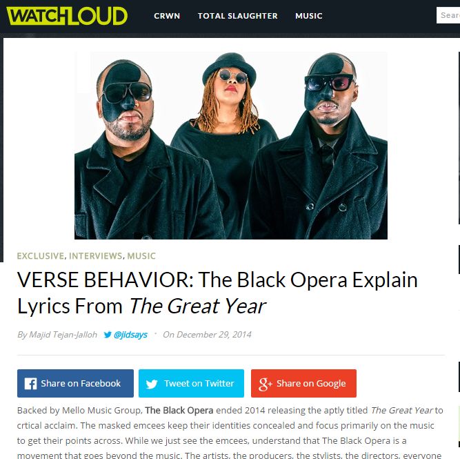 Exclusive WatchLOUD 'Verse Behavior' Interview With The Black Opera