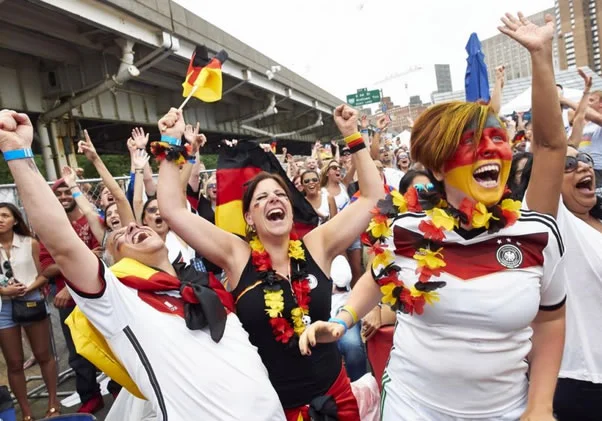 German fans celebrate World Cup win against Argentina