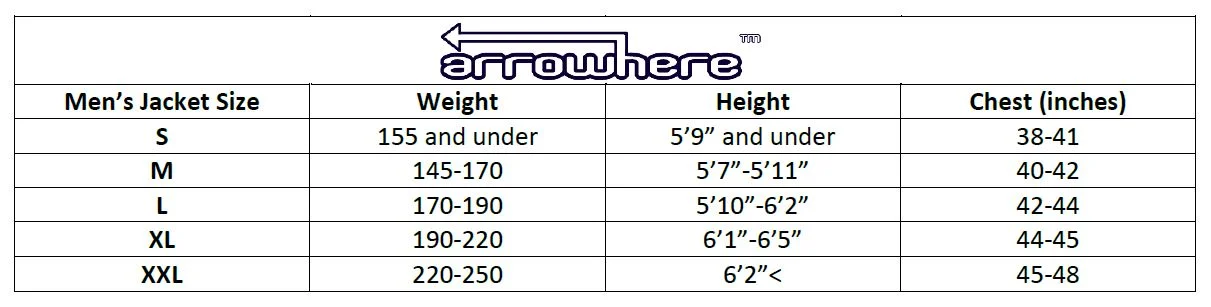 ArroWhere Men's Jacket Sizing Chart.JPG