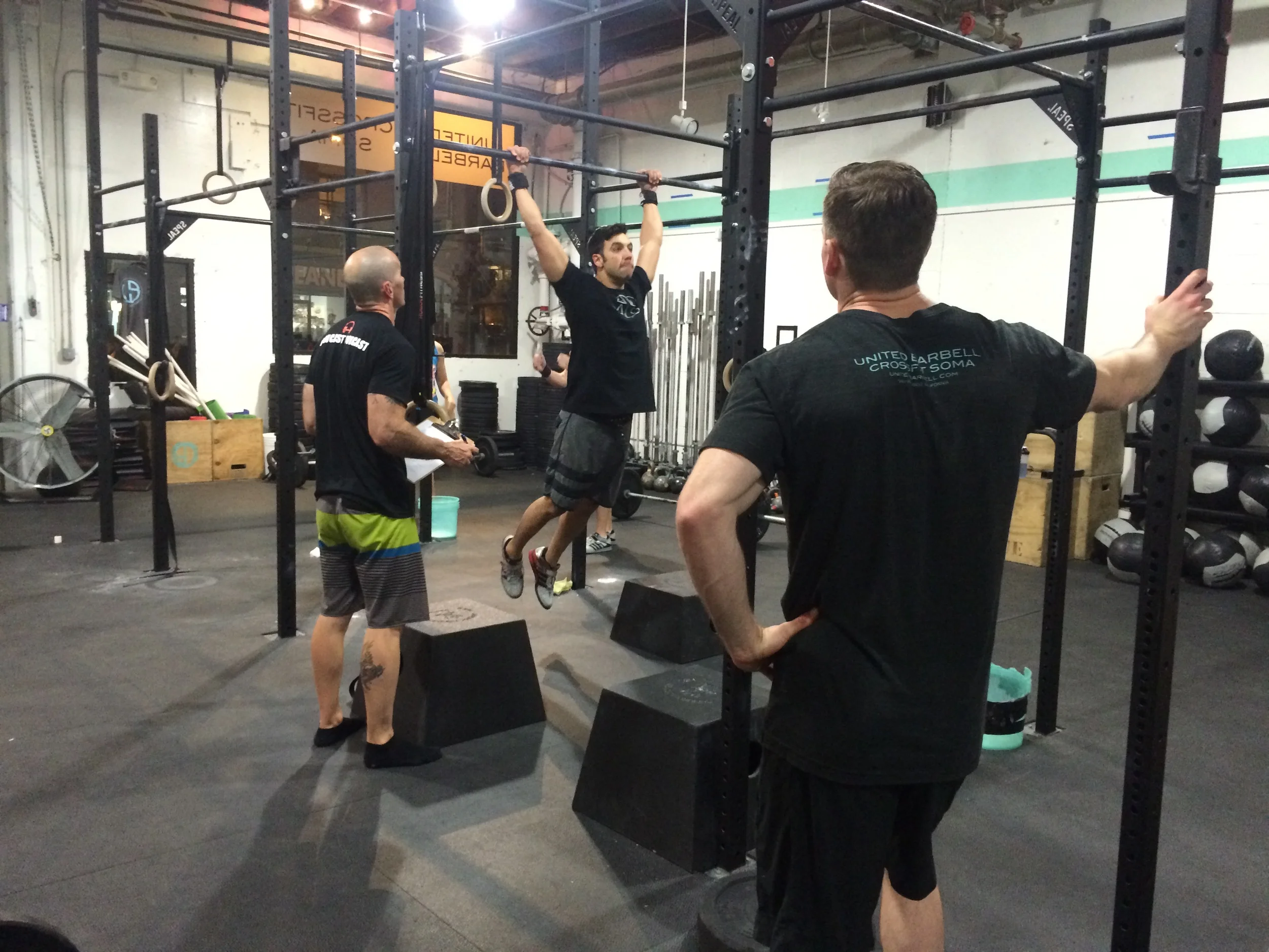Charles "Chuckles" C. getting judged on some quality chest to bar pull ups.