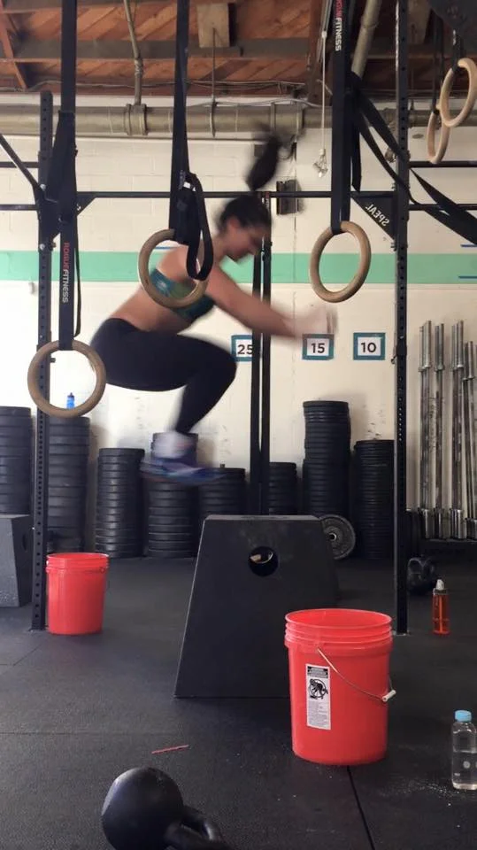 Amy B. flying on the box jumps
